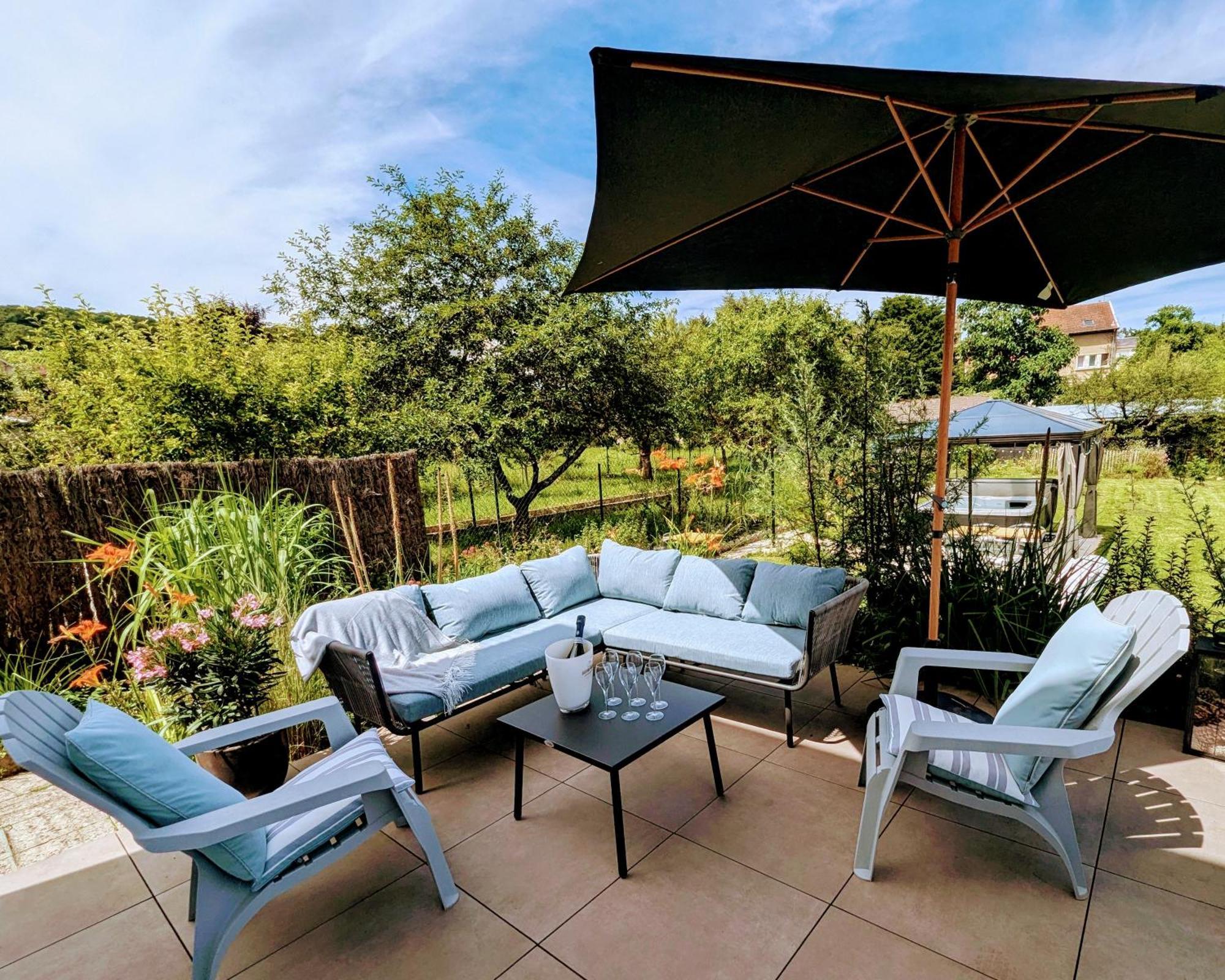 Le Cemarose: Spa, Jardin, Terrasse Et Jolie Vue Au Coeur D'Épernay Eksteriør billede